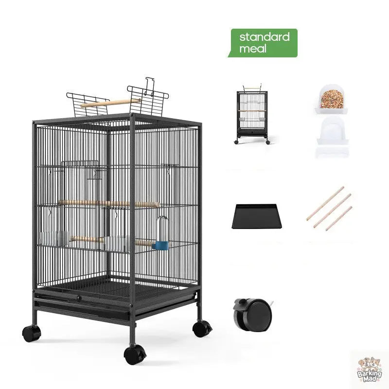 Parrot Xuanfeng Bird Cage With Feeder Toy Grass Nest Breeding Box Barking Mad