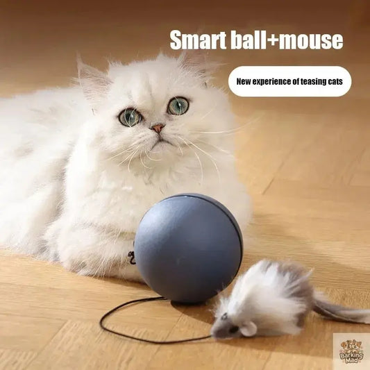 Cat Toys Mouse Teaser Ball Funny Moving Toy For Pets Cat Dog Electric Teaser Ball Automatic Intelligent Rolling Ball Pet Products - Barking Mad