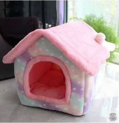 Foldable Dog House Pet Cat Bed Winter Dog Villa Sleep Kennel Removable Nest Warm Enclosed Cave Sofa Pets Supplies Barking Mad