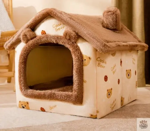 Foldable Dog House Pet Cat Bed Winter Dog Villa Sleep Kennel Removable Nest Warm Enclosed Cave Sofa Pets Supplies Barking Mad