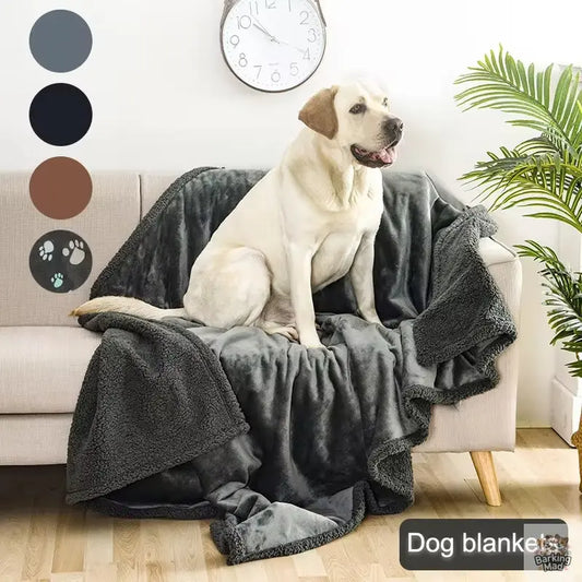 Flannel Cotton Wool Sherpa Thick Pet Blanket Dog Kennel Barking Mad