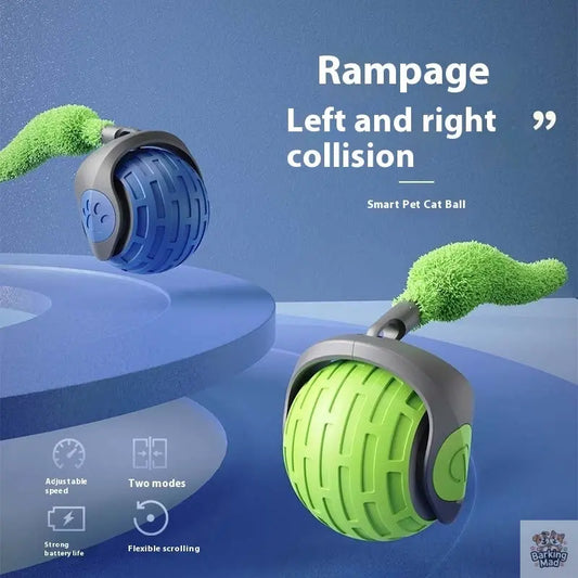 New Interactive Cat Toys Ball Auto Electric Rolling Ball Toys For Cat Kitty Pets Smart Automatic Teaser USB Rechargeable Cat Toy Pet Products - Barking Mad