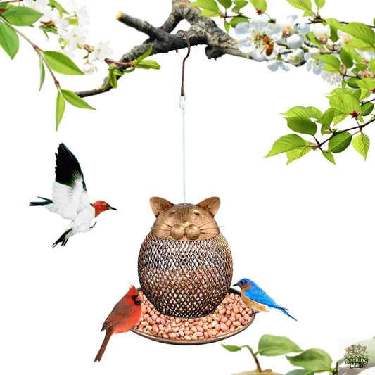 Cat Shaped Bird Feeder Cat Shaped Vintage Handmade Outdoor Decor Villa Garden Decoration Hanging Bird Outdoor Feeder Barking Mad