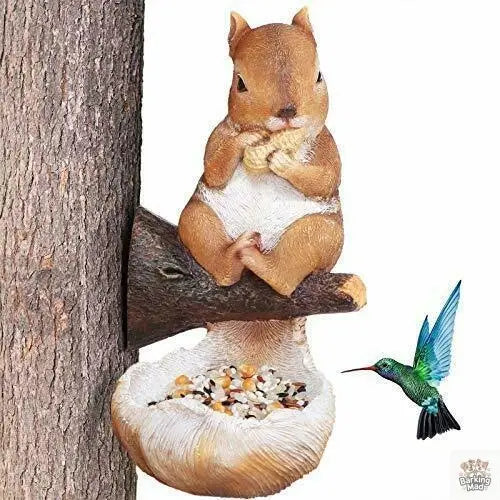 Cute Squirrel Bird Feeder For Garden Decoration Barking Mad