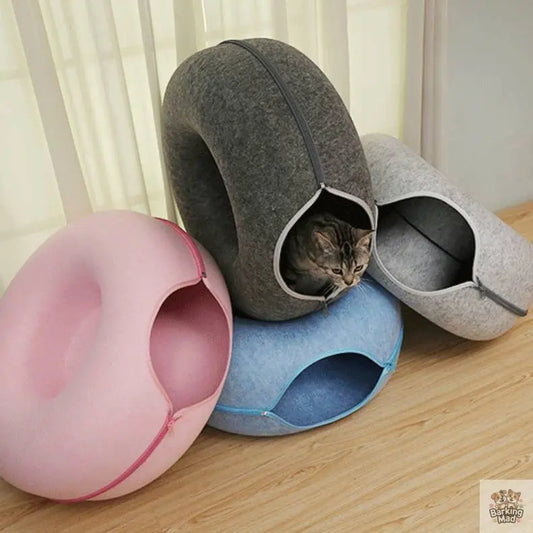 Four Seasons Available Cat Round Felt Pet Nest - Barking Mad