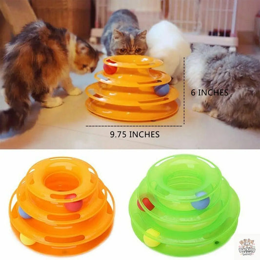 Pet Cat Crazy Ball Disk Interactive Toys Amusement Plate Trilaminar Funny Toy - Barking Mad
