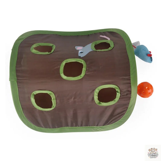 Cute Pet Cat Interactive Hide Seek Game 9 Holes Tunnel Mouse Hunt Intelligence Toy Pet Hidden Hole Kitten Foldable Toys - Barking Mad