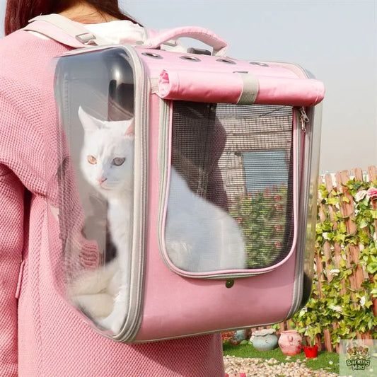 Pet Cat Carrier Backpack Breathable Cat Travel Outdoor Shoulder Bag For Small Dogs Cats Portable Packaging Carrying Pet Supplies - Barking Mad