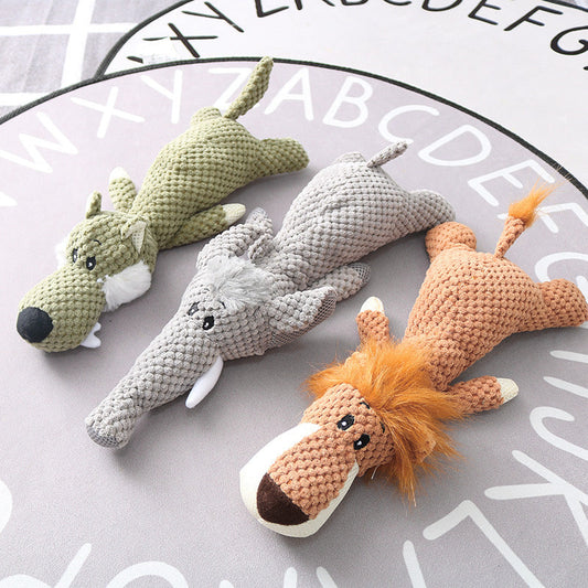 Plush Cartoon Puppy Dog Toy Pet Dog Chew Squeak Toys For Small Dogs Teeth Grinding Pet Products Dog Accessories Barking Mad