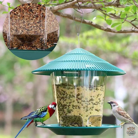 Outdoor Garden Hanging Transparent Bird Feeder Barking Mad