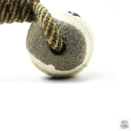 Cotton Rope Tennis Dumbbell Dog Toy - Barking Mad
