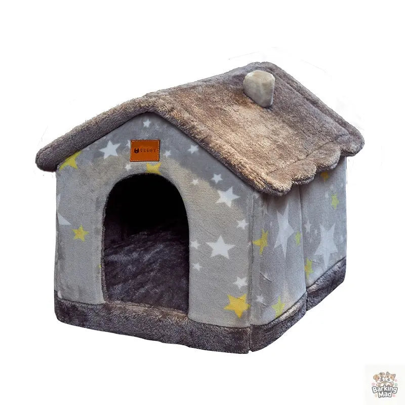 Foldable Dog House Pet Cat Bed Winter Dog Villa Sleep Kennel Removable Nest Warm Enclosed Cave Sofa Pets Supplies Barking Mad