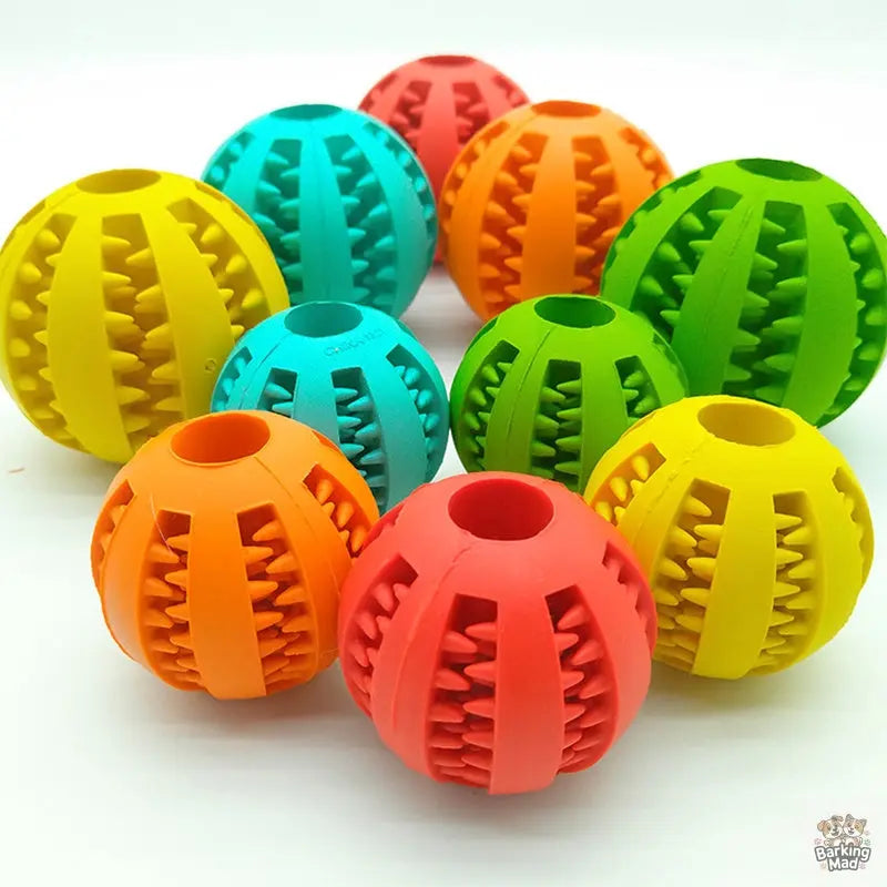 Pet Slow Feeder Dog Toy Cute Funny Rubber Dog Ball Toy - Barking Mad