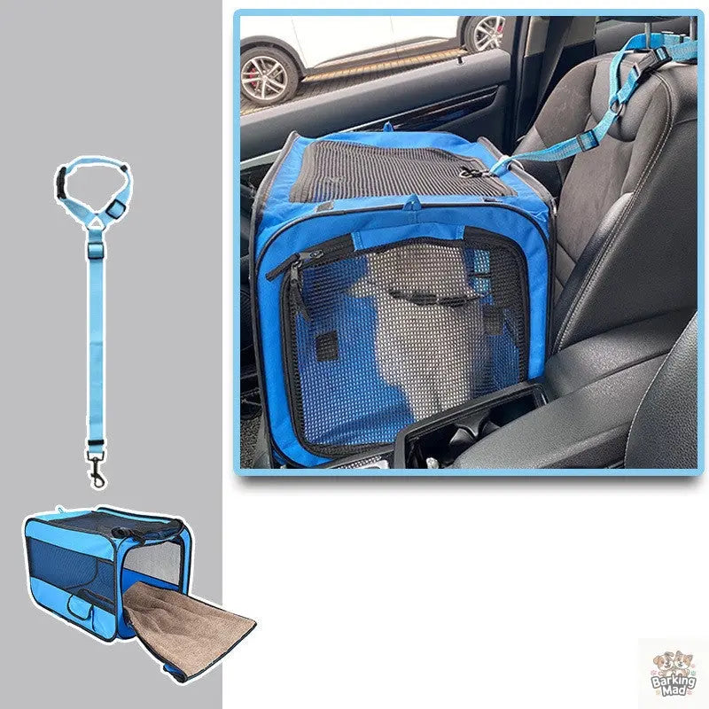 Pet Travel Carrier Bag Portable Pet Bag Folding Fabric Pet Carrier Travel Carrier Bag For Pet Cage With Locking Safety Zippers - Barking Mad