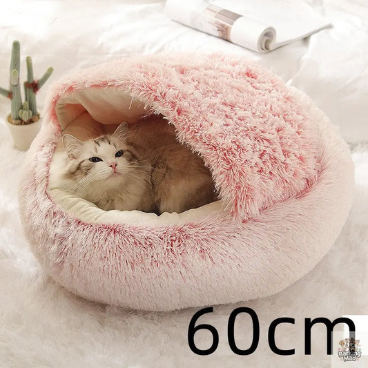 2 In 1 Dog And Cat Bed Pet Winter Bed Round Plush Warm Bed House Soft Long Plush Pets Bed Pet Products Barking Mad