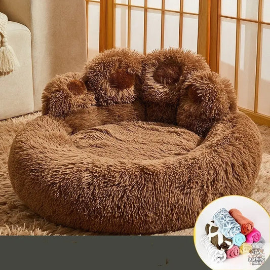 Kennel Warm Medium Large Dog Corgi Golden Retriever Bed Fleece-lined Sofa Mattress Barking Mad
