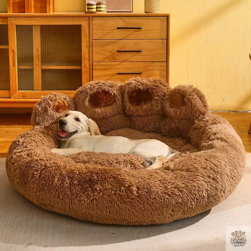 Kennel Warm Medium Large Dog Corgi Golden Retriever Bed Fleece-lined Sofa Mattress Barking Mad