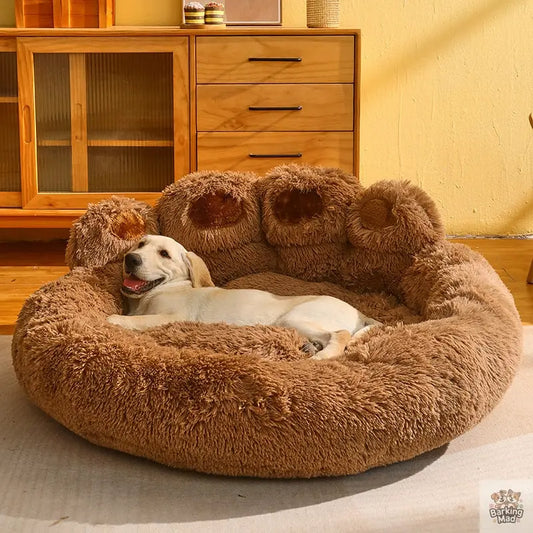 Kennel Warm Medium Large Dog Corgi Golden Retriever Bed Fleece-lined Sofa Mattress Barking Mad