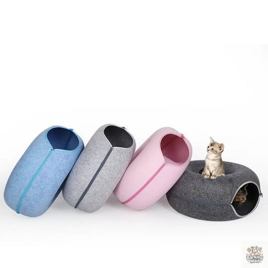 Four Seasons Available Cat Round Felt Pet Nest - Barking Mad