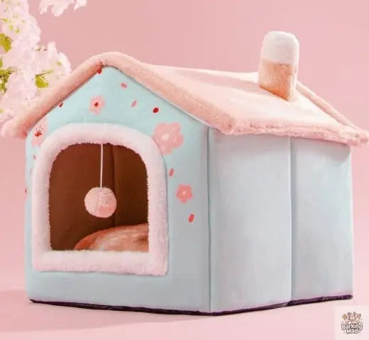 Foldable Dog House Pet Cat Bed Winter Dog Villa Sleep Kennel Removable Nest Warm Enclosed Cave Sofa Pets Supplies Barking Mad